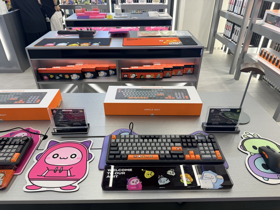 이곳에서만 살 수 있는 한정 키보드와 마우스 세트. 키감이 정말 좋다.